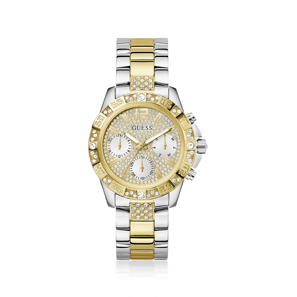Guess Sport Majesty Sport Two Tone Gold and Silver-Tone Crystal Bezel Men's Watch GW0771L3 Watches Guess 