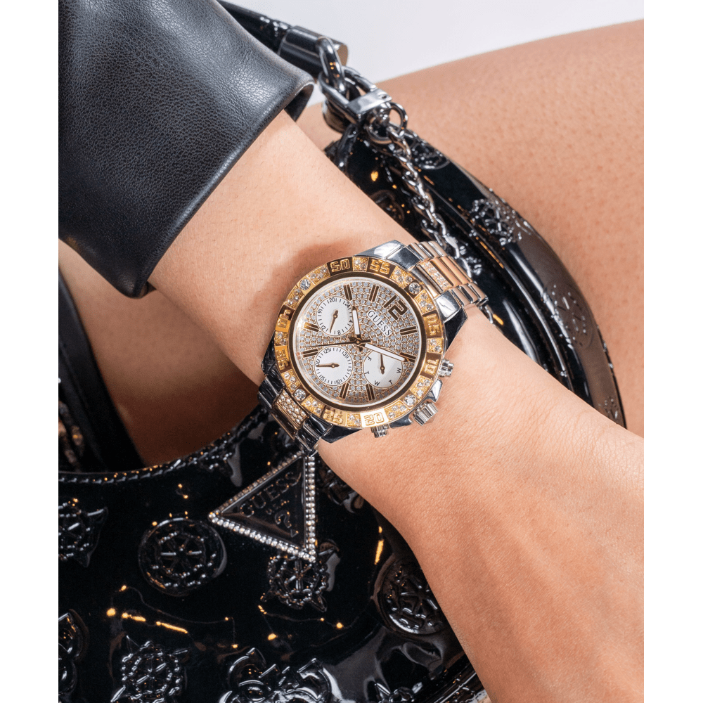Guess Sport Majesty Sport Two Tone Gold and Silver-Tone Crystal Bezel Men's Watch GW0771L3 Watches Guess 
