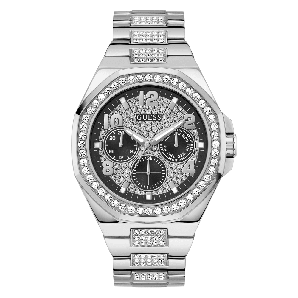 Guess Trend Empire Trend Silver-Tone Multi-function Men's Watch GW0785G3 Watches Bevilles Jewellers 