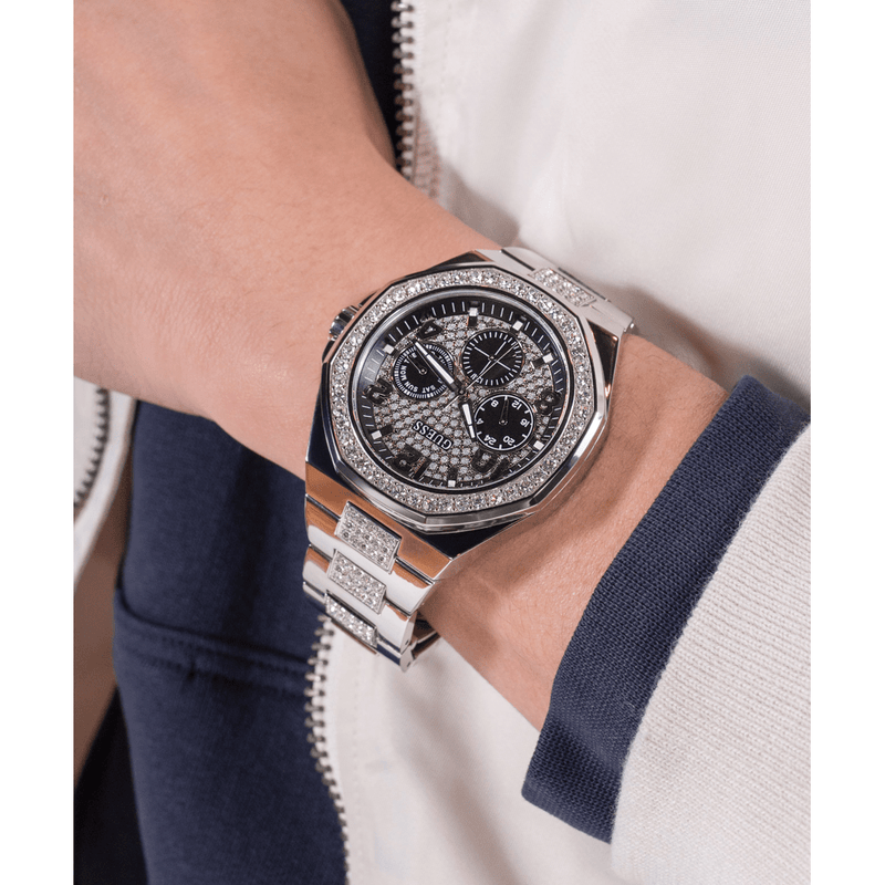 Guess Trend Empire Trend Silver-Tone Multi-function Men's Watch GW0785G3 Watches Bevilles Jewellers 