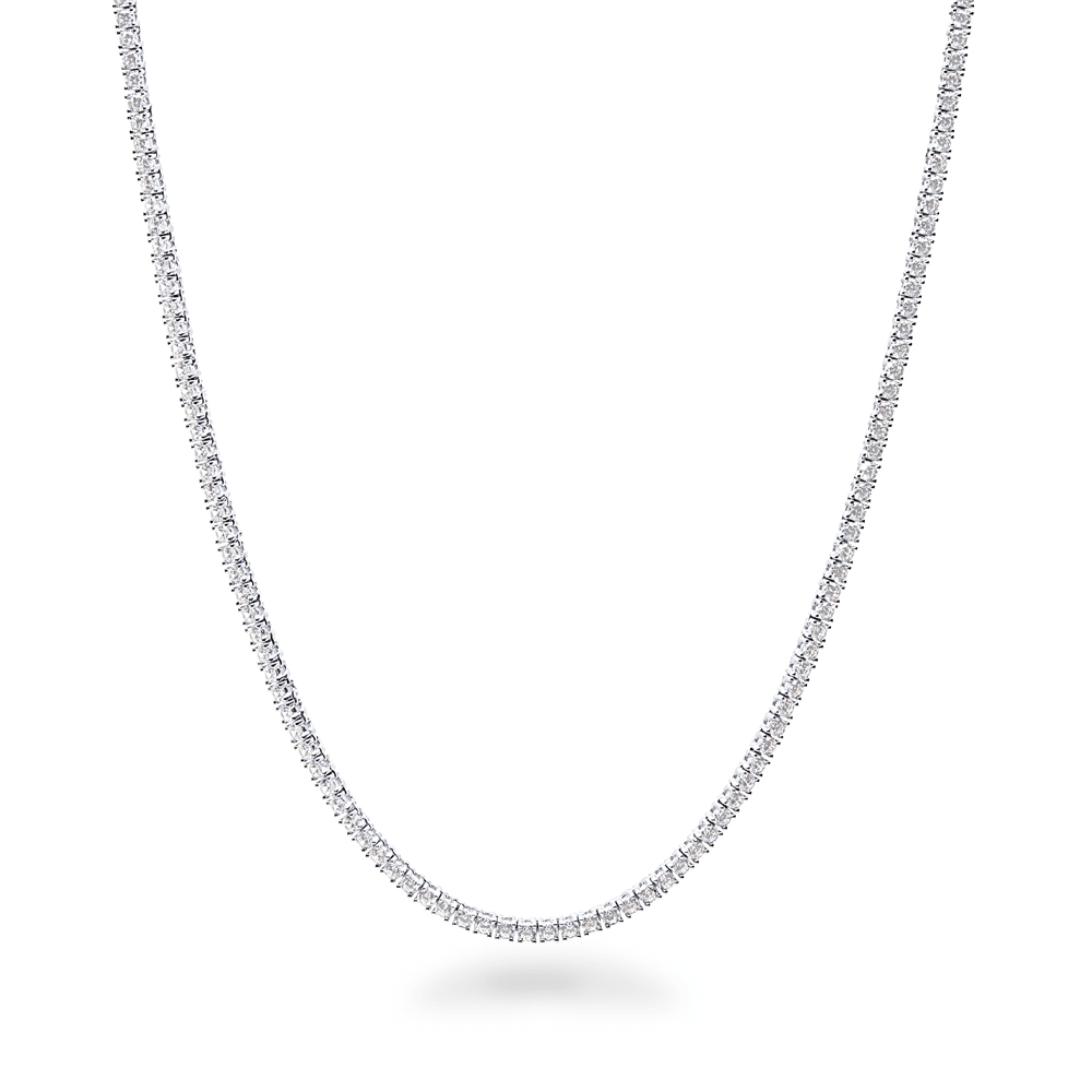 Tennis Necklace with Cubic Zirconia in Sterling Silver Bevilles Jewellers 