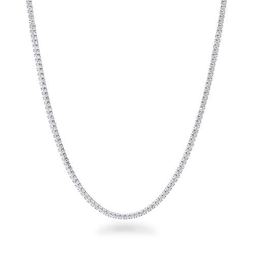 Tennis Necklace with Cubic Zirconia in Sterling Silver Bevilles Jewellers 