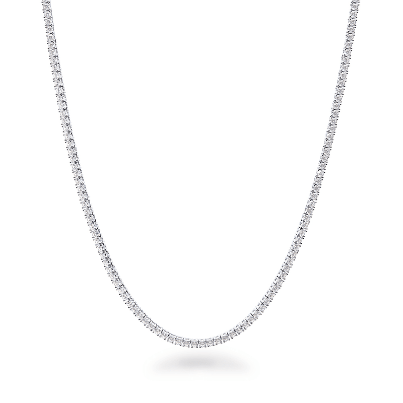 Tennis Necklace with Cubic Zirconia in Sterling Silver Bevilles Jewellers 