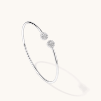 69mm Cubic Zirconia Pavé Ball Accent Bangle in Sterling Silver Bangles Bevilles 