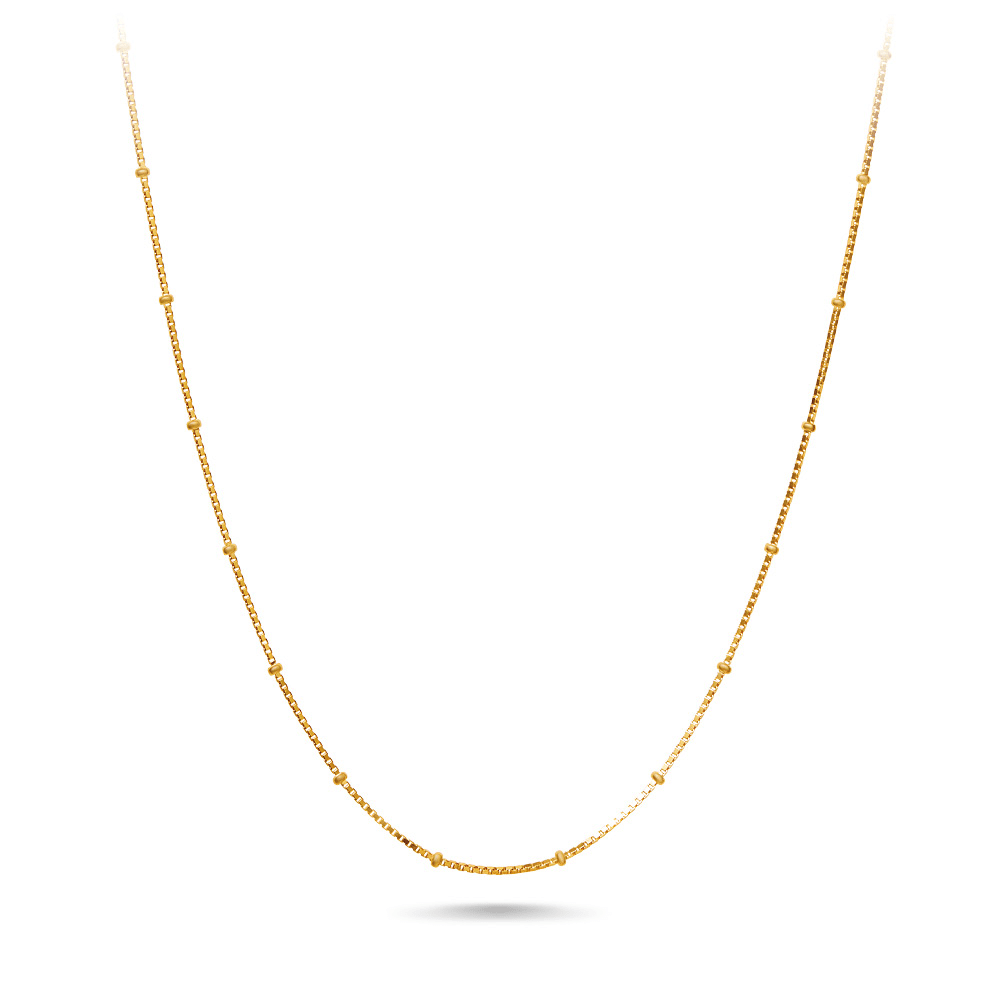 9ct Yellow Gold Box Chain Necklace 45cm Bevilles Jewellers 