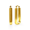 9ct Yellow Gold Silver Filled Bold Flat Rectangle Hoop Earrings Bevilles Jewellers 
