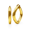 9ct Yellow Gold Silver Infused Large Square Tube Hoop Earrings Bevilles Jewellers 
