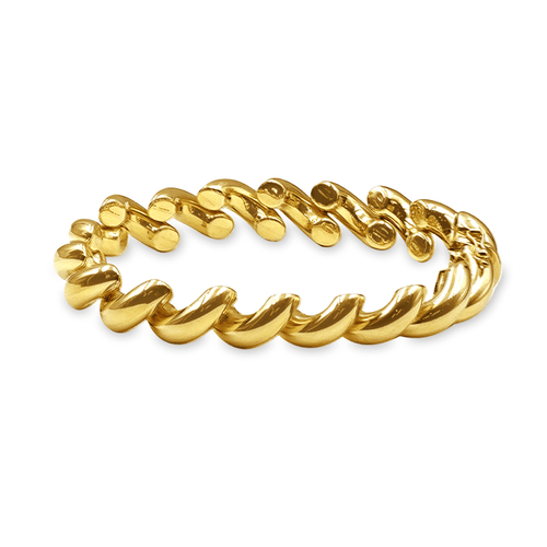9ct Yellow Gold Silver Infused Limited Edition Bold Twist Bracelet Bevilles Jewellers 