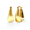 9ct Yellow Gold Silver Infused Graduated Angled Hoop Earrings Bevilles Jewellers 