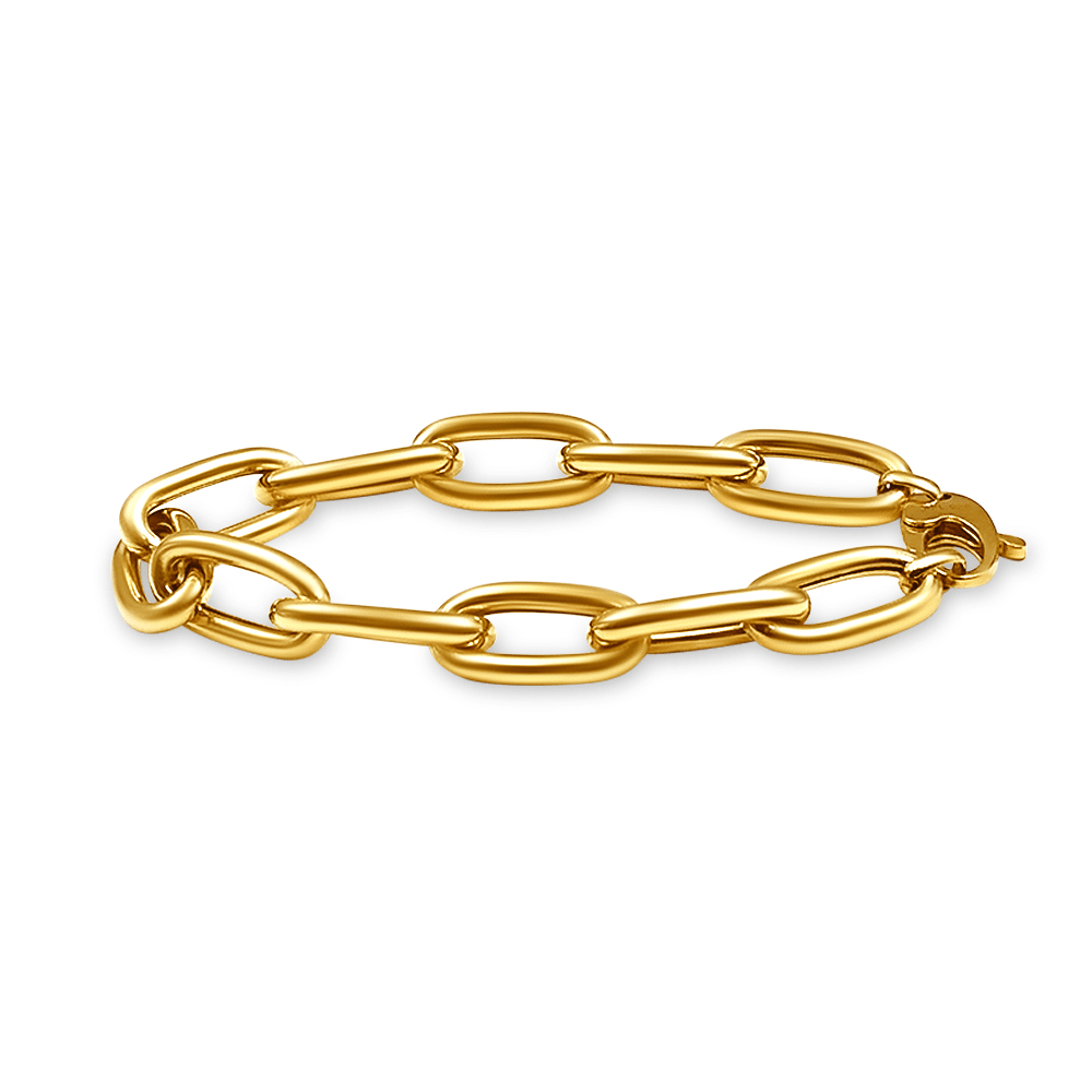 9ct Yellow Gold Silver Infused Open Oval Bracelet Bevilles Jewellers 