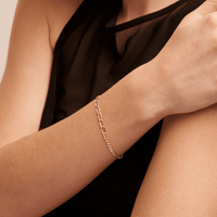 19cm Figaro Belcher Bracelet in 9kt Yellow Bonded Gold Bracelets Bevilles 