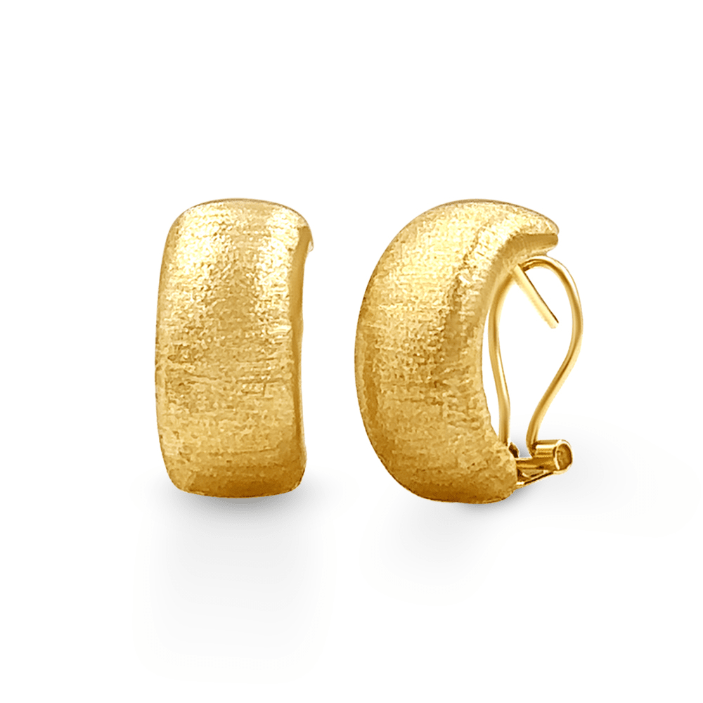 9ct Yellow Gold Silver Infused Half Curve Hoop Earrings Earrings Bevilles Jewellers 