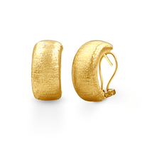 9ct Yellow Gold Silver Infused Half Curve Hoop Earrings Earrings Bevilles Jewellers 