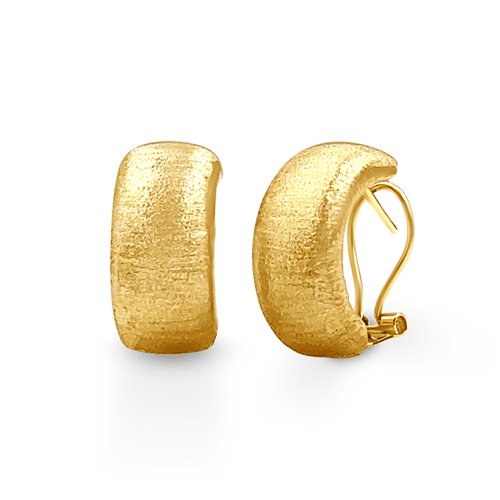 9ct Yellow Gold Silver Infused Half Curve Hoop Earrings Earrings Bevilles Jewellers 