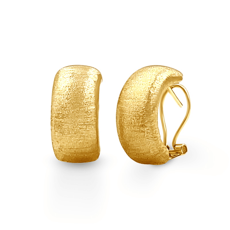 9ct Yellow Gold Silver Infused Half Curve Hoop Earrings Earrings Bevilles Jewellers 