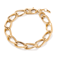 20cm Open Twist Curb Bracelet 9kt Yellow Bonded Gold Bracelets Bevilles 