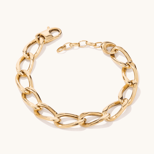 20cm Open Twist Curb Bracelet 9kt Yellow Bonded Gold Bracelets Bevilles 