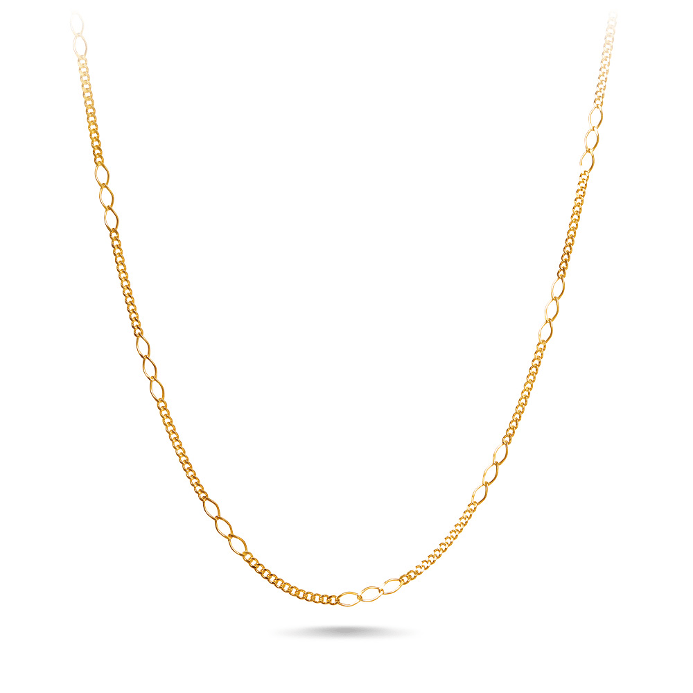 9ct Yellow Gold Tri Cable Link Chain Necklace 45cm Bevilles Jewellers 