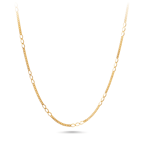 9ct Yellow Gold Tri Cable Link Chain Necklace 45cm Bevilles Jewellers 
