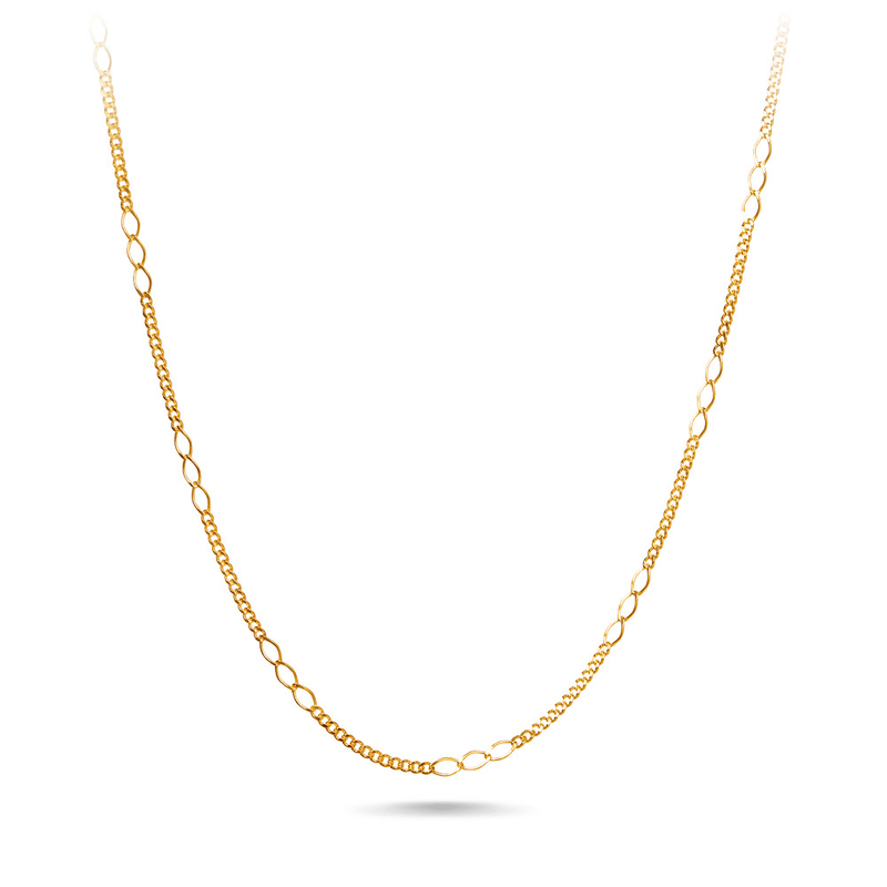9ct Yellow Gold Tri Cable Link Chain Necklace 45cm Bevilles Jewellers 