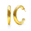 9ct Yellow Gold Silver Infused Large Twist Chunky Hoop Earrings Earrings Bevilles Jewellers 