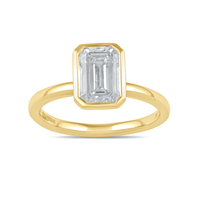 2.00ct Laboratory Grown Diamond Emerald Cut Solitaire Ring in 18ct Yellow Gold Bevilles Jewellers 