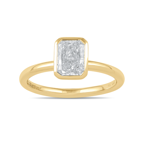 1.00ct Laboratory Grown Diamond Radiant Cut Solitaire Ring in 18kt Yellow Gold Rings Bevilles 