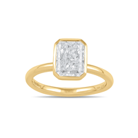 2.00ct Laboratory Grown Diamond Radiant Cut Solitaire Ring in 18ct Yellow Gold Bevilles Jewellers 