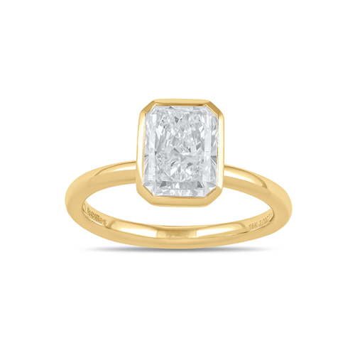 2.00ct Laboratory Grown Diamond Radiant Cut Solitaire Ring in 18kt Yellow Gold Rings Bevilles 