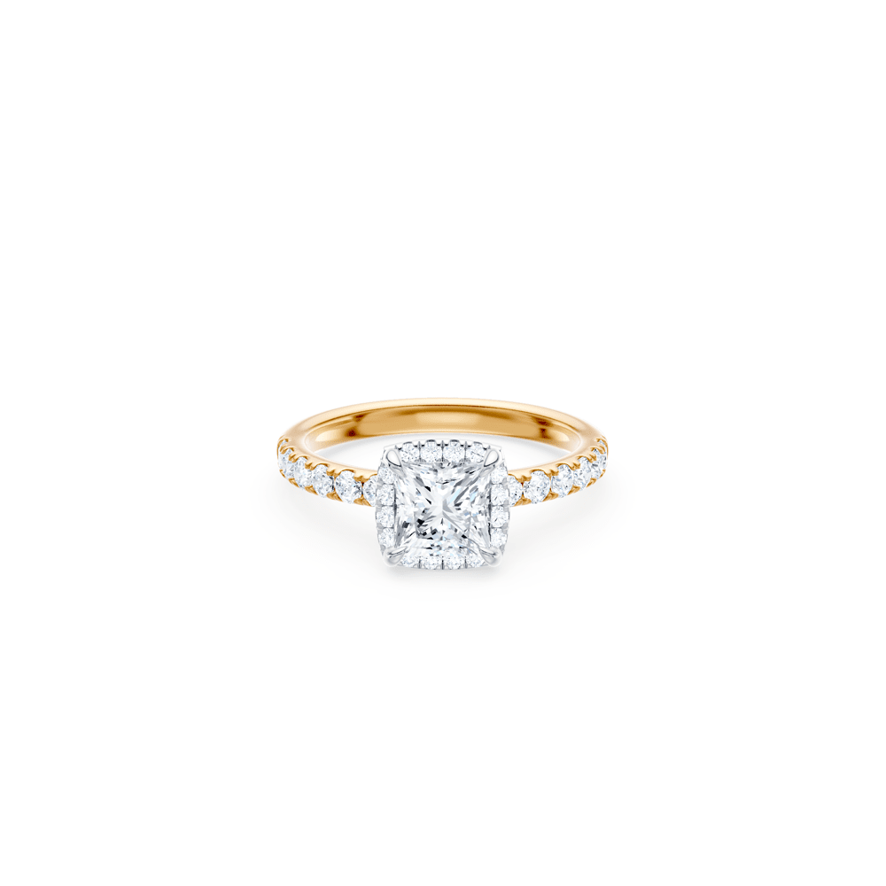 Princess cut solitaire yellow gold discount