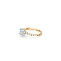 Hidden Halo Solitaire Ring with 2.00tw of Laboratory-Grown Diamonds in 18kt Yellow and White Gold Rings Bevilles 