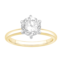 1.50ct Laboratory Grown Diamond Six Claw Solitaire Ring in 18ct Yellow Gold and 18ct White Gold Bevilles Jewellers 