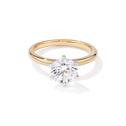 1.50ct Laboratory-Grown Diamond Six Claw Solitaire Ring in 18kt Yellow and White Gold Rings Bevilles 