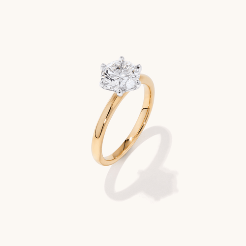 1.50ct Laboratory-Grown Diamond Six Claw Solitaire Ring in 18kt Yellow and White Gold Rings Bevilles 