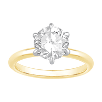 2.00ct Laboratory Grown Diamond Six Claw Solitaire Ring in 18ct Yellow Gold and 18ct White Gold Bevilles Jewellers 