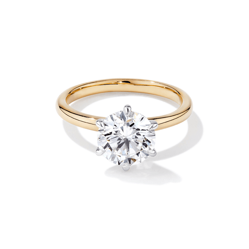 2.00ct Laboratory-Grown Diamond Six Claw Solitaire Ring in 18kt Yellow and White Gold Rings Bevilles 