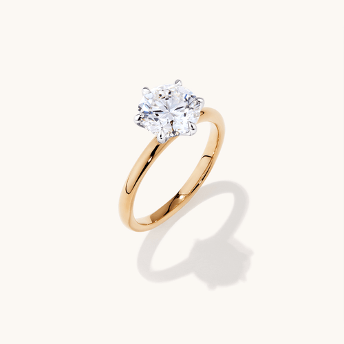 2.00ct Laboratory-Grown Diamond Six Claw Solitaire Ring in 18kt Yellow and White Gold Rings Bevilles 
