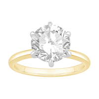 3.00ct Laboratory Grown Diamond Six Claw Solitaire Ring in 18ct Yellow Gold and 18ct White Gold Bevilles Jewellers 