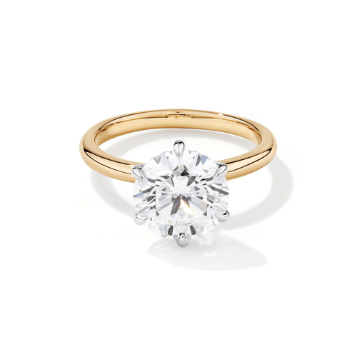 3.00ct Laboratory-Grown Diamond Six Claw Solitaire Ring in 18kt Yellow and White Gold Rings Bevilles 