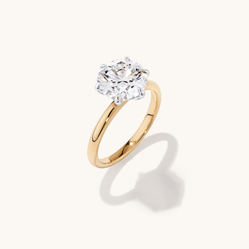 3.00ct Laboratory-Grown Diamond Six Claw Solitaire Ring in 18kt Yellow and White Gold Rings Bevilles 