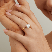 3.00ct Laboratory-Grown Diamond Six Claw Solitaire Ring in 18kt Yellow and White Gold Rings Bevilles 