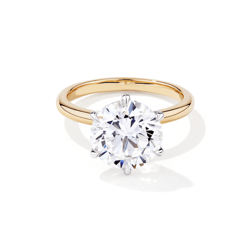 4.00ct Laboratory-Grown Diamond Six Claw Solitaire Ring in 18kt Yellow and White Gold Rings Bevilles 