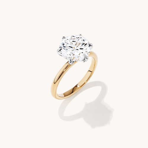 4.00ct Laboratory-Grown Diamond Six Claw Solitaire Ring in 18kt Yellow and White Gold Rings Bevilles 