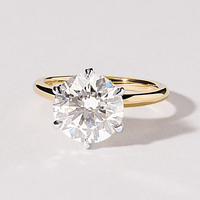 4.00ct Laboratory Grown Diamond Six Claw Solitaire Ring in 18kt Yellow Gold and 18kt White Gold Rings Bevilles 
