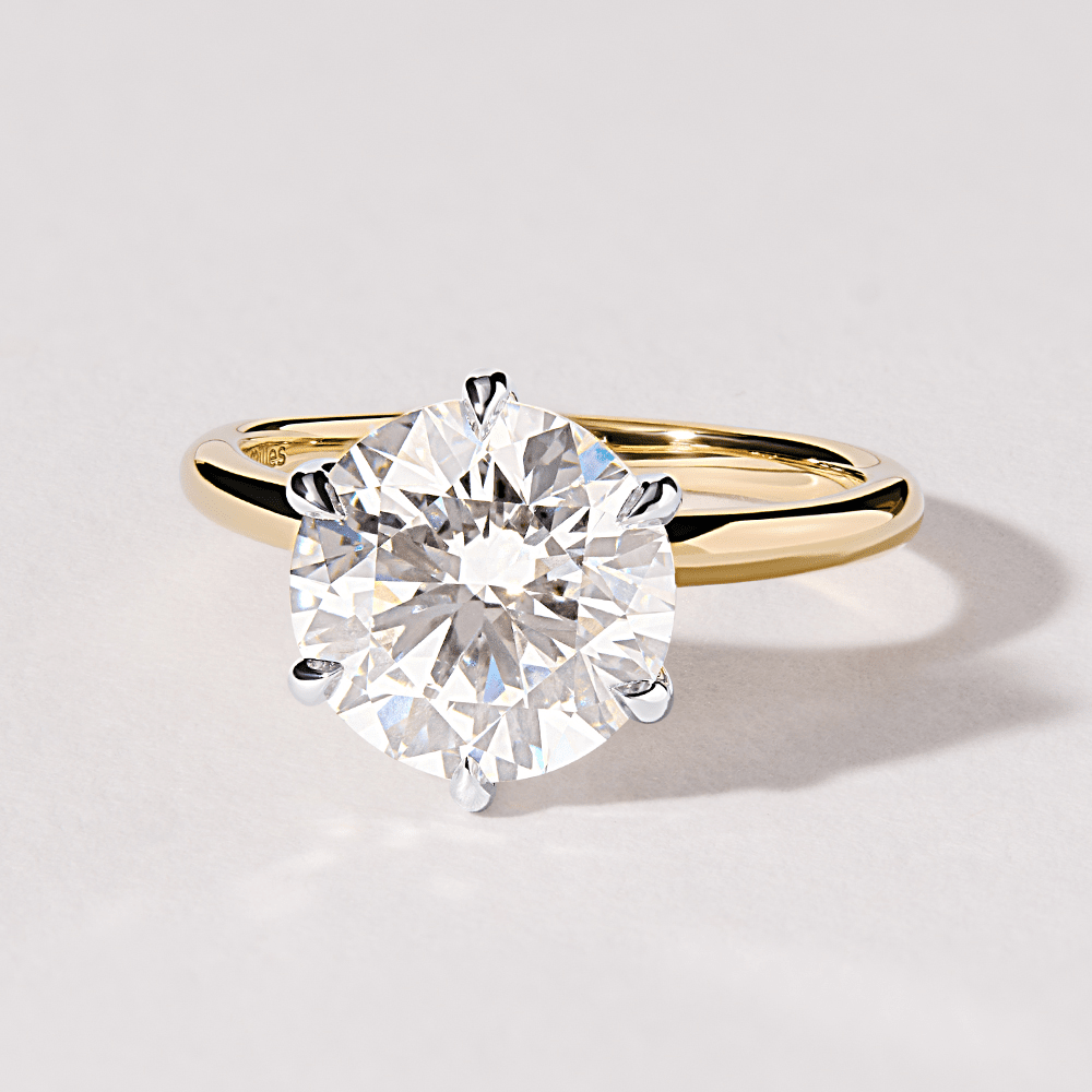 4.00ct Laboratory Grown Diamond Six Claw Solitaire Ring in 18kt Yellow Gold and 18kt White Gold Rings Bevilles 