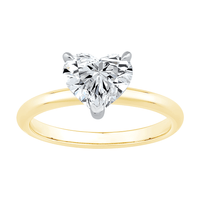 1.50ct Laboratory Grown Diamond Heart Cut Solitaire Ring in 18ct Yellow and White Gold Bevilles Jewellers 