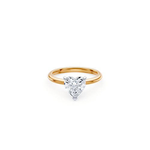 2.00ct Laboratory Grown Diamond Heart Cut Solitaire Ring in 18kt Yellow and White Gold Rings Bevilles 
