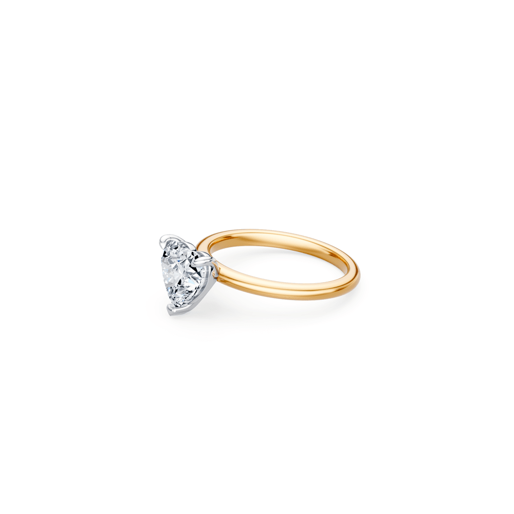 2.00ct Laboratory Grown Diamond Heart Cut Solitaire Ring in 18kt Yellow and White Gold Rings Bevilles 