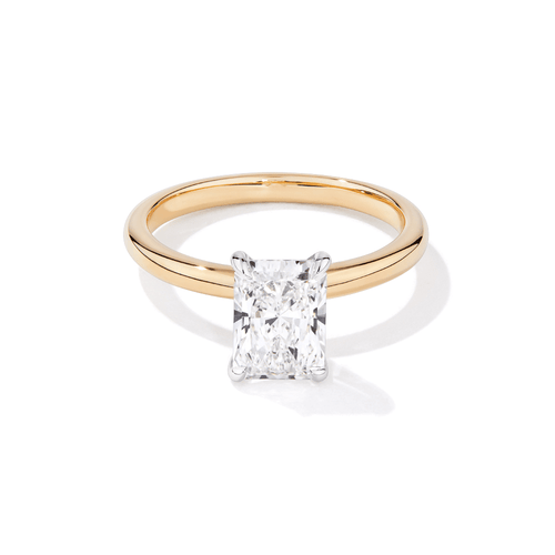 1.50ct Laboratory-Grown Diamond Radiant Cut Solitaire Ring in 18kt Yellow and White Gold Rings Bevilles 