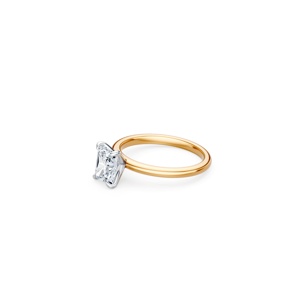 1.50ct Laboratory-Grown Diamond Radiant Cut Solitaire Ring in 18kt Yellow and White Gold Rings Bevilles 